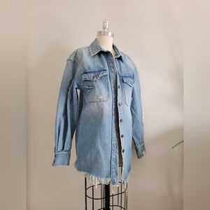 RETROFETE new long denim jacket with fading